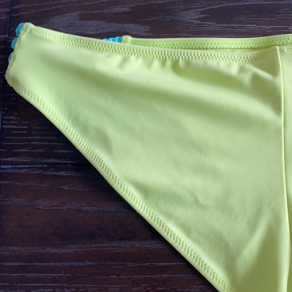 Lime green hipster bikini bottom braided sides L - Picture 10 of 12
